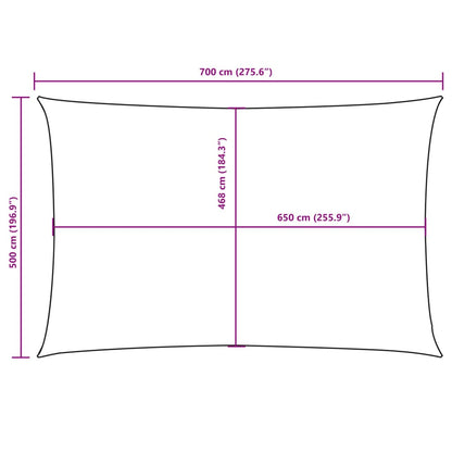 Sonnensegel Oxford-Gewebe Rechteckig 5X7 M Beige