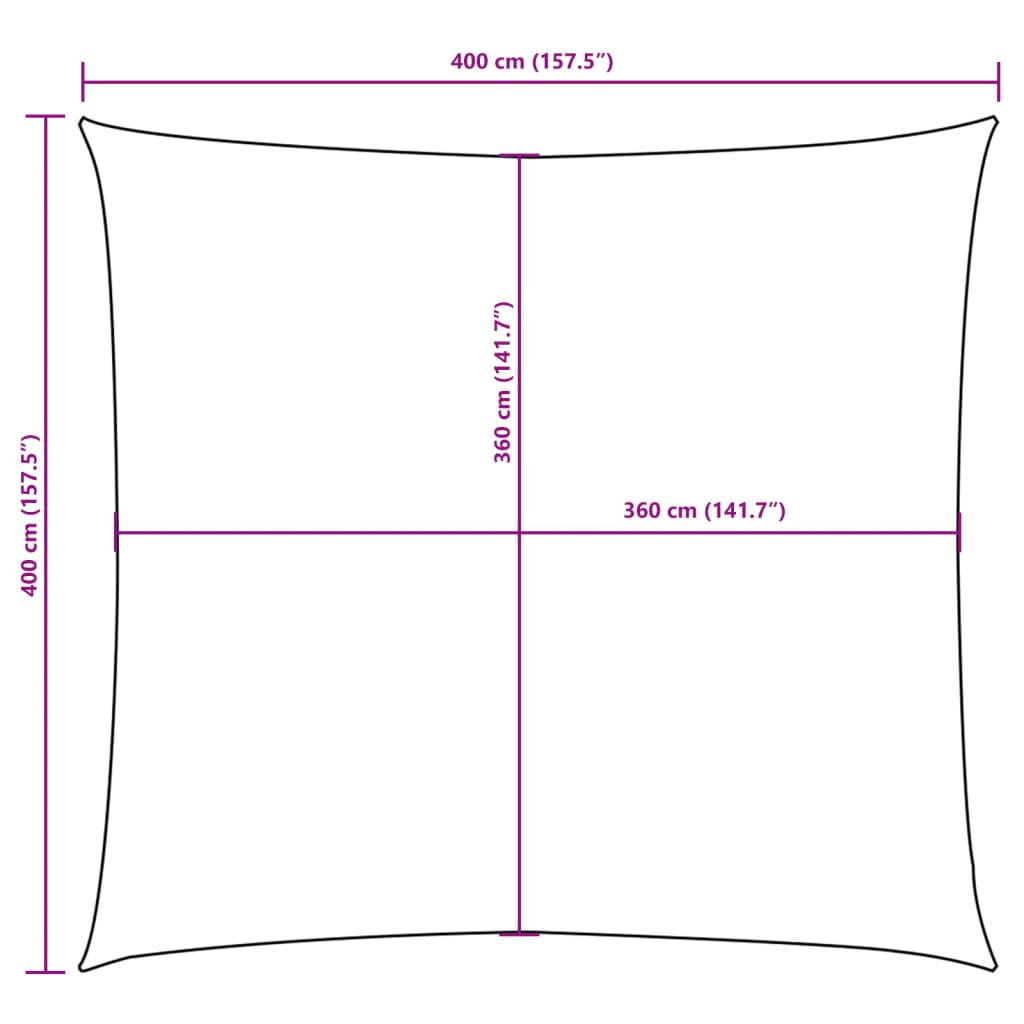 Sonnensegel Oxford-Gewebe Quadratisch 4X4 M Creme