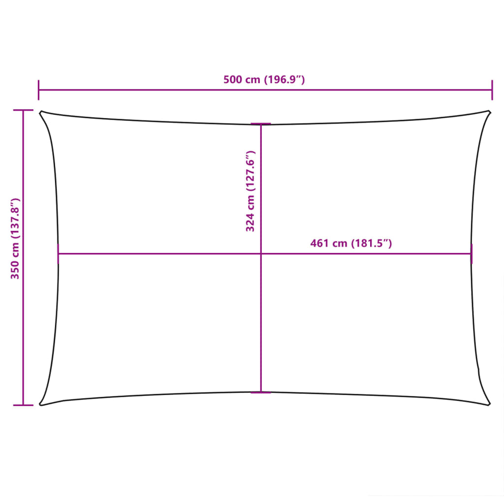 Sonnensegel Oxford-Gewebe Rechteckig 3,5X5 M Creme