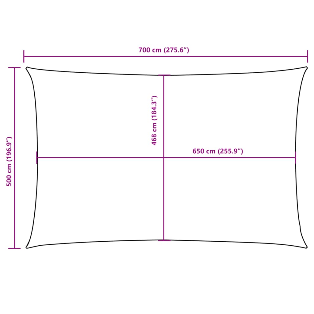 Sonnensegel Oxford-Gewebe Rechteckig 5X7 M Creme