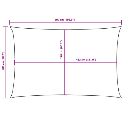 Sonnensegel Oxford-Gewebe Rechteckig 2X5 M Weiß