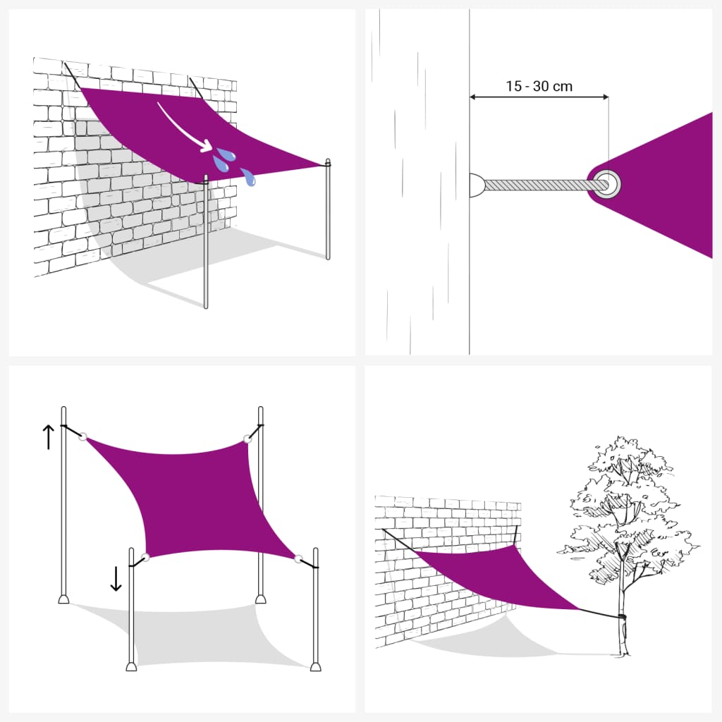 Sonnensegel Oxford-Gewebe Rechteckig 3X6 M Weiß
