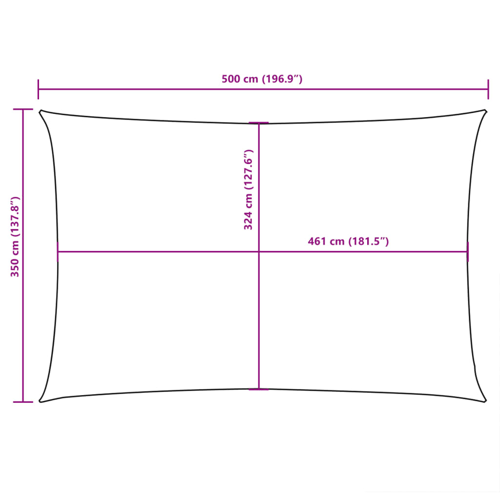 Sonnensegel Oxford-Gewebe Rechteckig 3,5X5 M Weiß