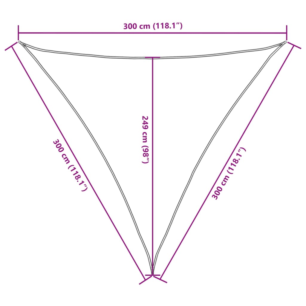 Sonnensegel Oxford-Gewebe Dreieckig 3X3X3 M Weiß