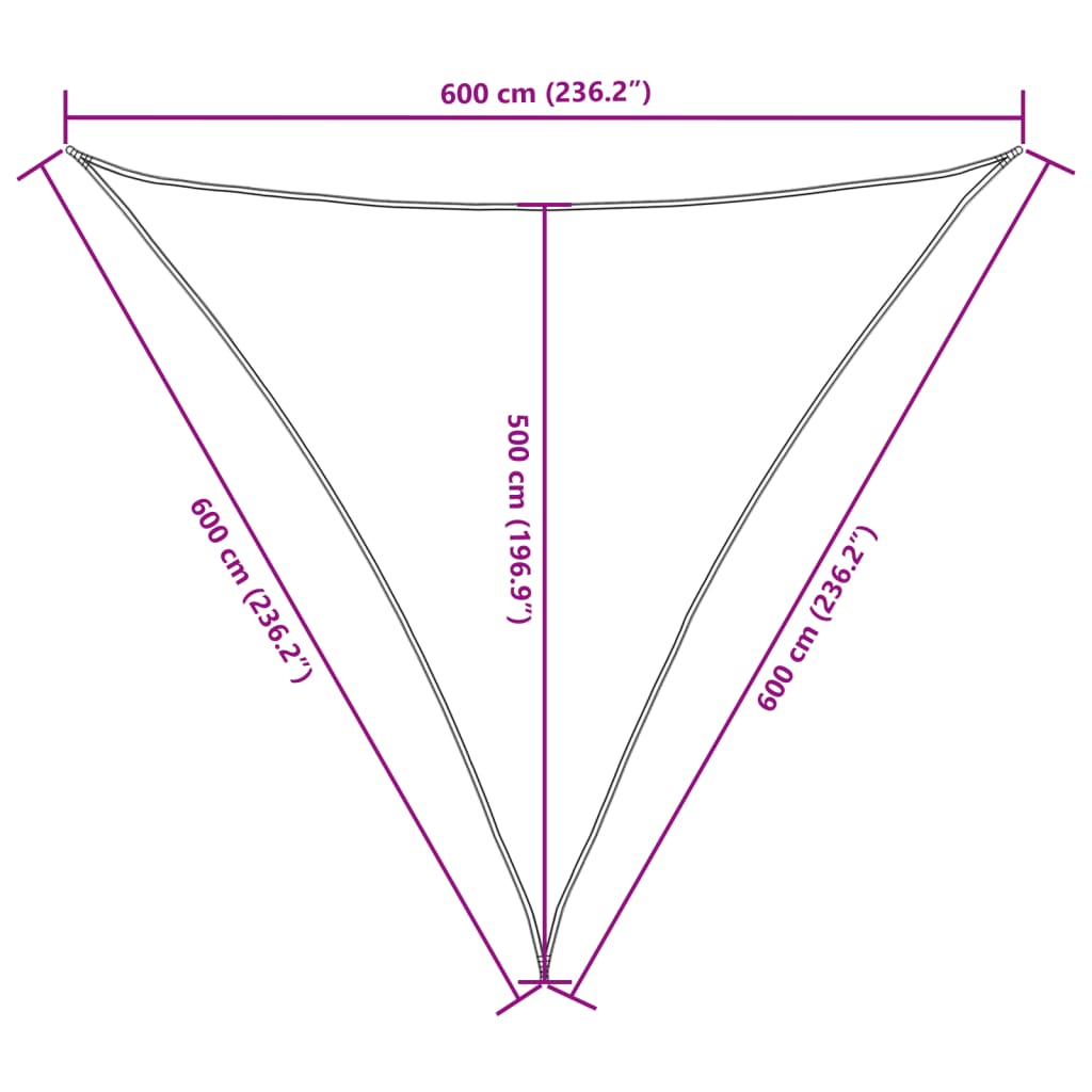 Sonnensegel Oxford-Gewebe Dreieckig 6X6X6 M Weiß