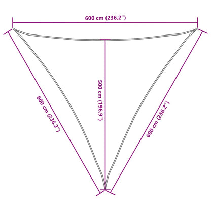 Sonnensegel Oxford-Gewebe Dreieckig 6X6X6 M Weiß