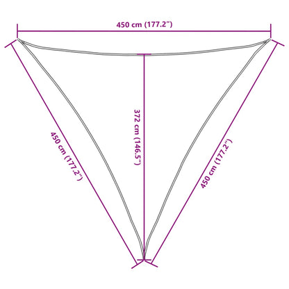 Sonnensegel Oxford-Gewebe Dreieckig 4,5X4,5X4,5M -Rot Terrakotta