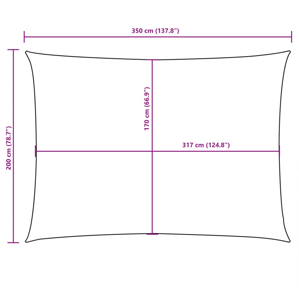 Sonnensegel Oxford-Gewebe Rechteckig 2X3,5 M Taupe
