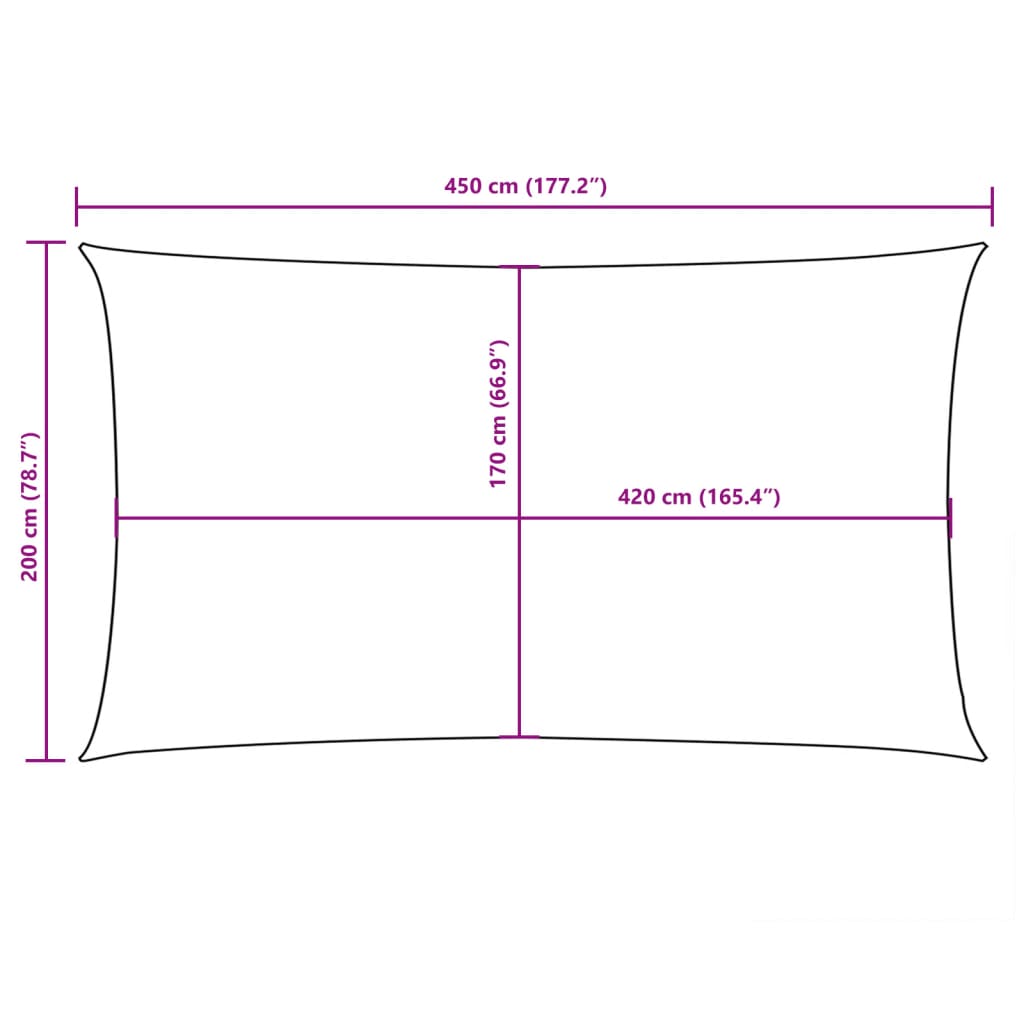 Sonnensegel Oxford-Gewebe Rechteckig 2X4,5 M Taupe