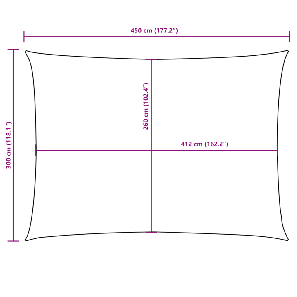 Sonnensegel Oxford-Gewebe Rechteckig 3X4,5 M Taupe