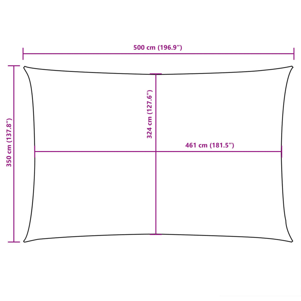 Sonnensegel Oxford-Gewebe Rechteckig 3,5X5 M Taupe