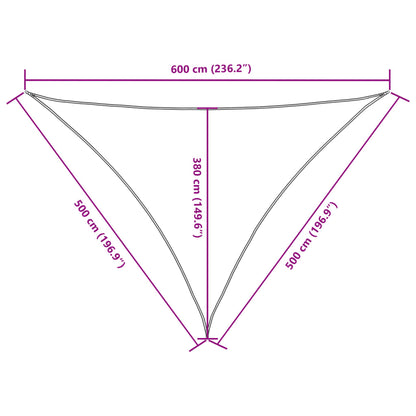 Sonnensegel Oxford-Gewebe Dreieckig 5X5X6 M Taupe