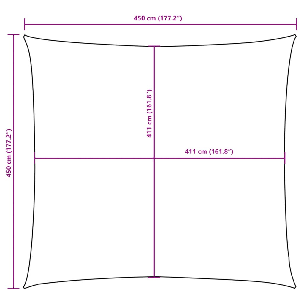 Sonnensegel Oxford-Gewebe Quadratisch 4,5X4,5 M Dunkelgrün