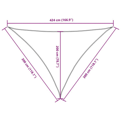 Sonnensegel Oxford-Gewebe Dreieckig 3X3X4,24 M Dunkelgrün