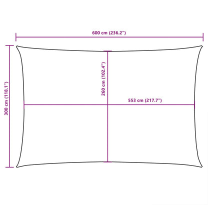 Sonnensegel Oxford-Gewebe Rechteckig 3X6 M Blau