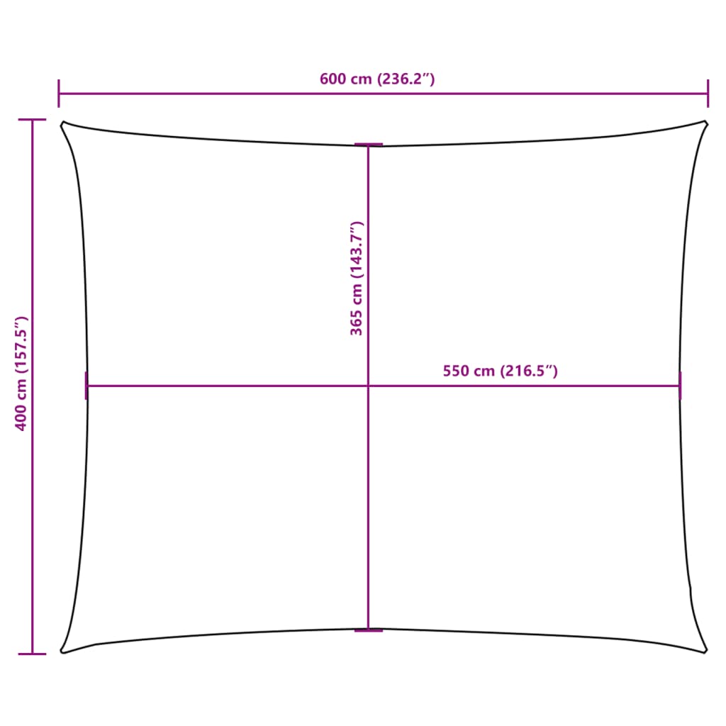 Sonnensegel Oxford-Gewebe Rechteckig 4X6 M Blau