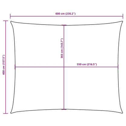 Sonnensegel Oxford-Gewebe Rechteckig 4X6 M Blau