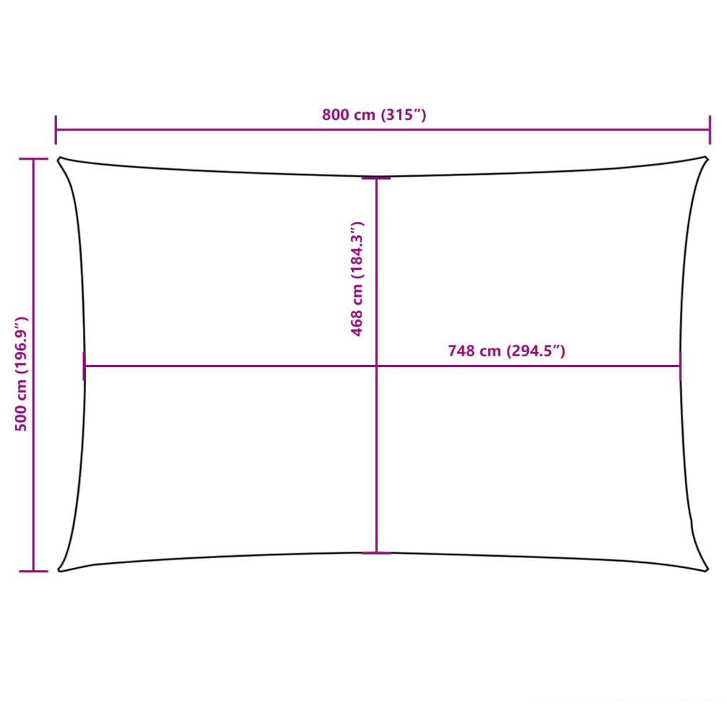 Sonnensegel Oxford-Gewebe Rechteckig 5X8 M Blau