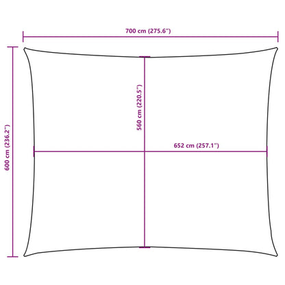Sonnensegel Oxford-Gewebe Rechteckig 6X7 M Blau
