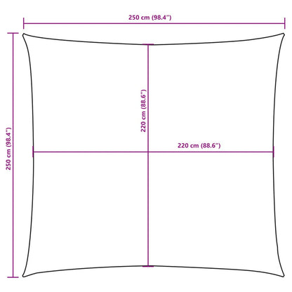 Sonnensegel Oxford-Gewebe Quadratisch 2,5X2,5 M Gelb