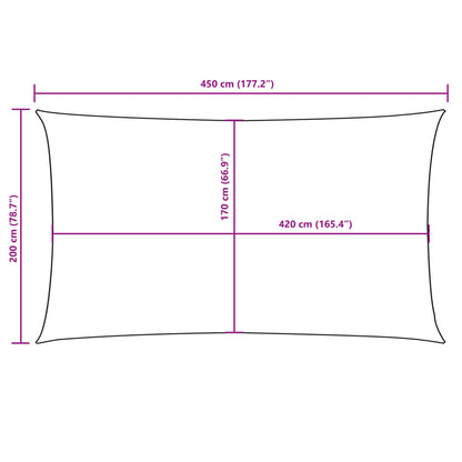 Sonnensegel Oxford-Gewebe Rechteckig 2X4,5 M Gelb