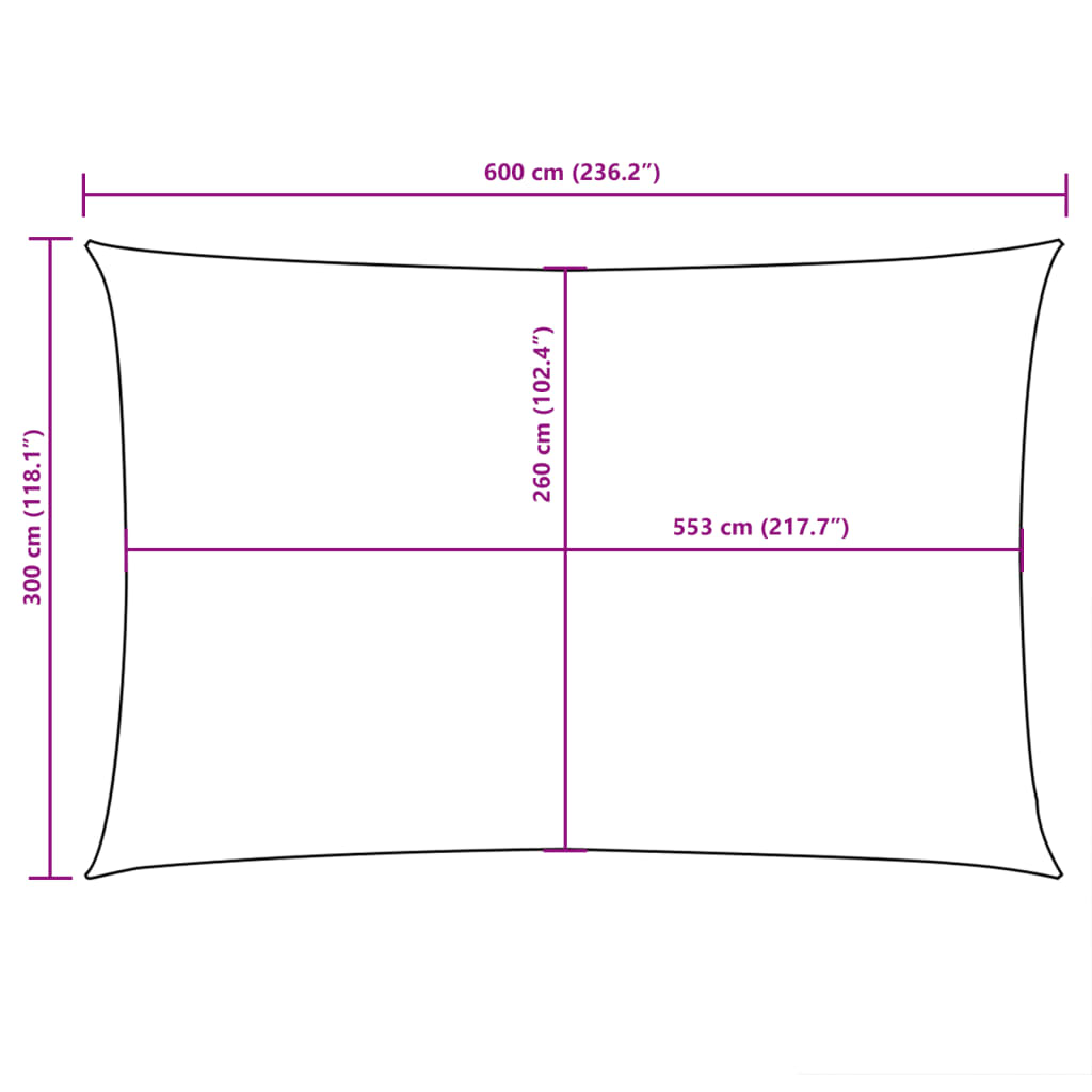 Sonnensegel Oxford-Gewebe Rechteckig 3X6 M Gelb