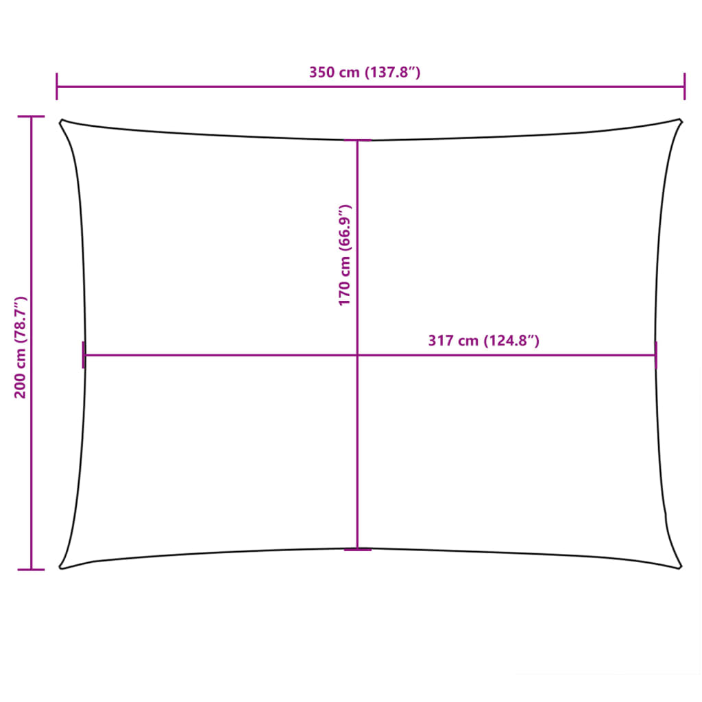 Sonnensegel Oxford-Gewebe Rechteckig 2X3,5 M Rot