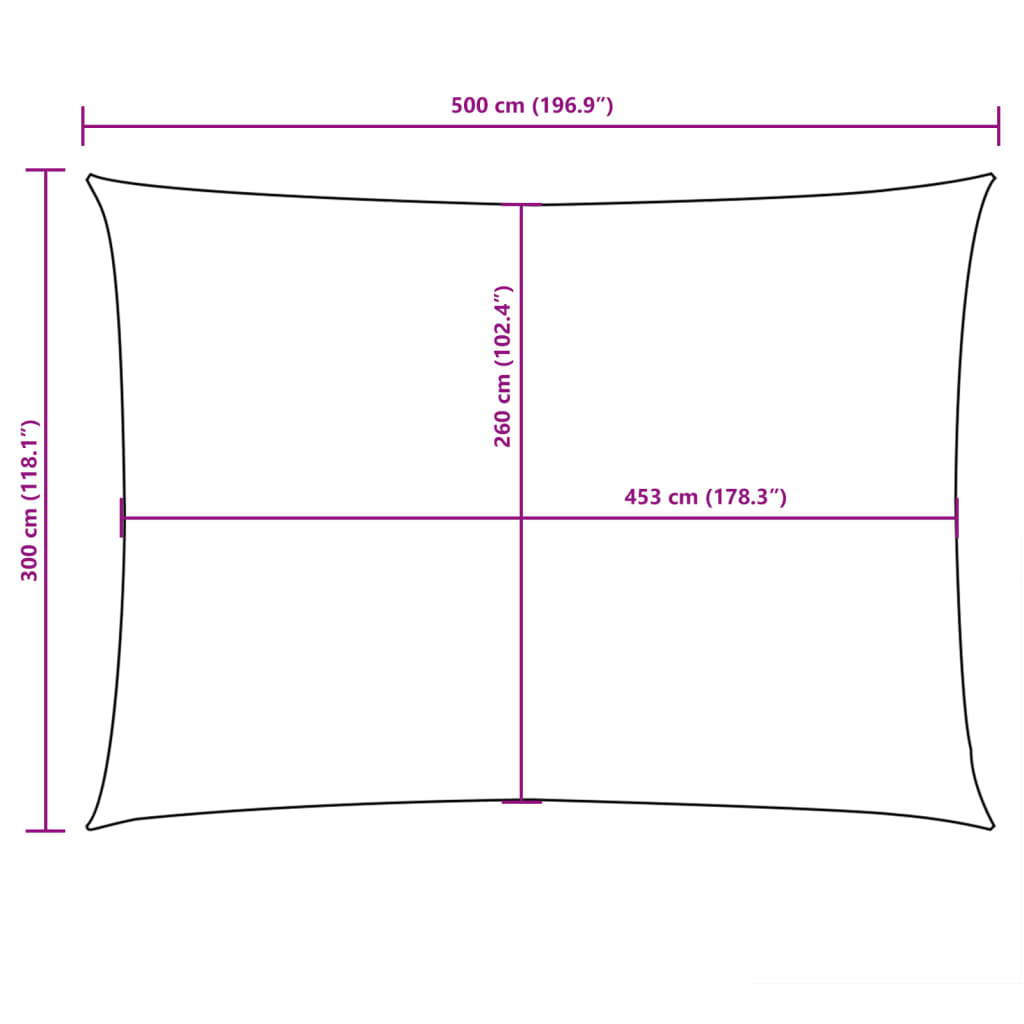 Sonnensegel Oxford-Gewebe Rechteckig 3X6 M Rot
