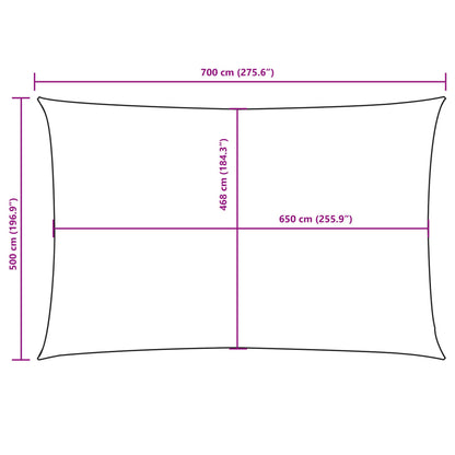 Sonnensegel Oxford-Gewebe Rechteckig 5X7 M Rot