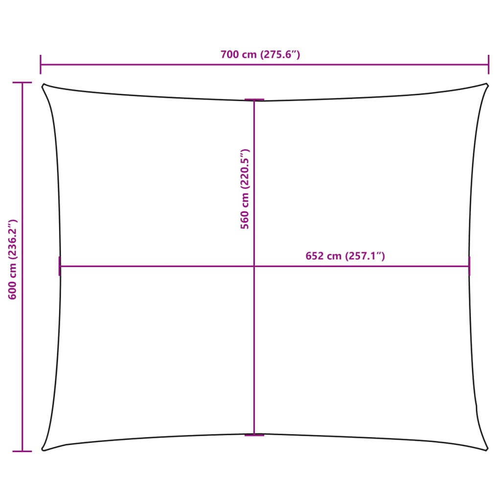 Sonnensegel Oxford-Gewebe Rechteckig 6X7 M Rot