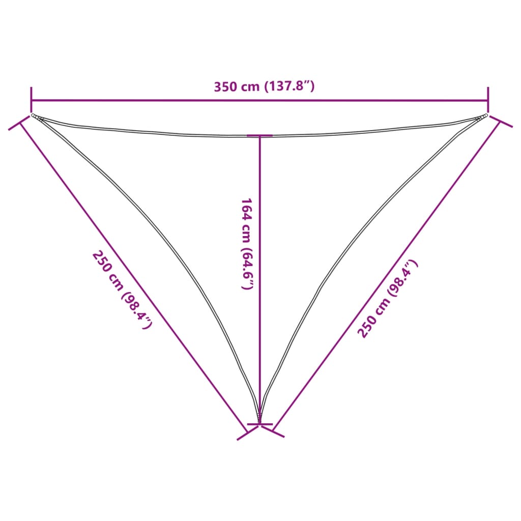 Sonnensegel Oxford-Gewebe Dreieckig 3X3X3 M Rot