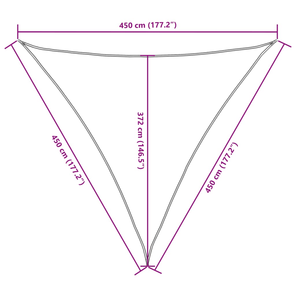Sonnensegel Oxford-Gewebe Dreieckig 4,5X4,5X4,5 M Rot