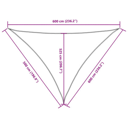 Sonnensegel Oxford-Gewebe Dreieckig 5X6X6 M Rot