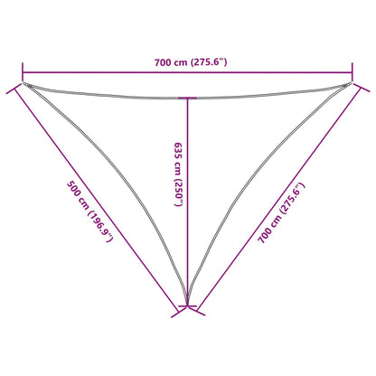 Sonnensegel Oxford-Gewebe Dreieckig 5X7X7 M Rot