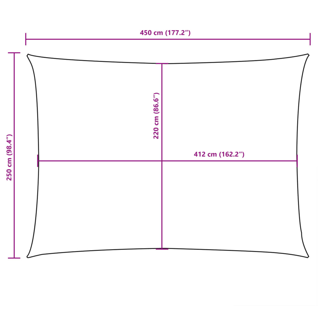 Sonnensegel Oxford-Gewebe Rechteckig 2,5X4,5 M Schwarz