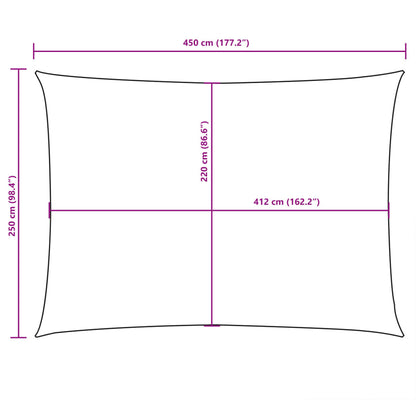 Sonnensegel Oxford-Gewebe Rechteckig 2,5X4,5 M Schwarz