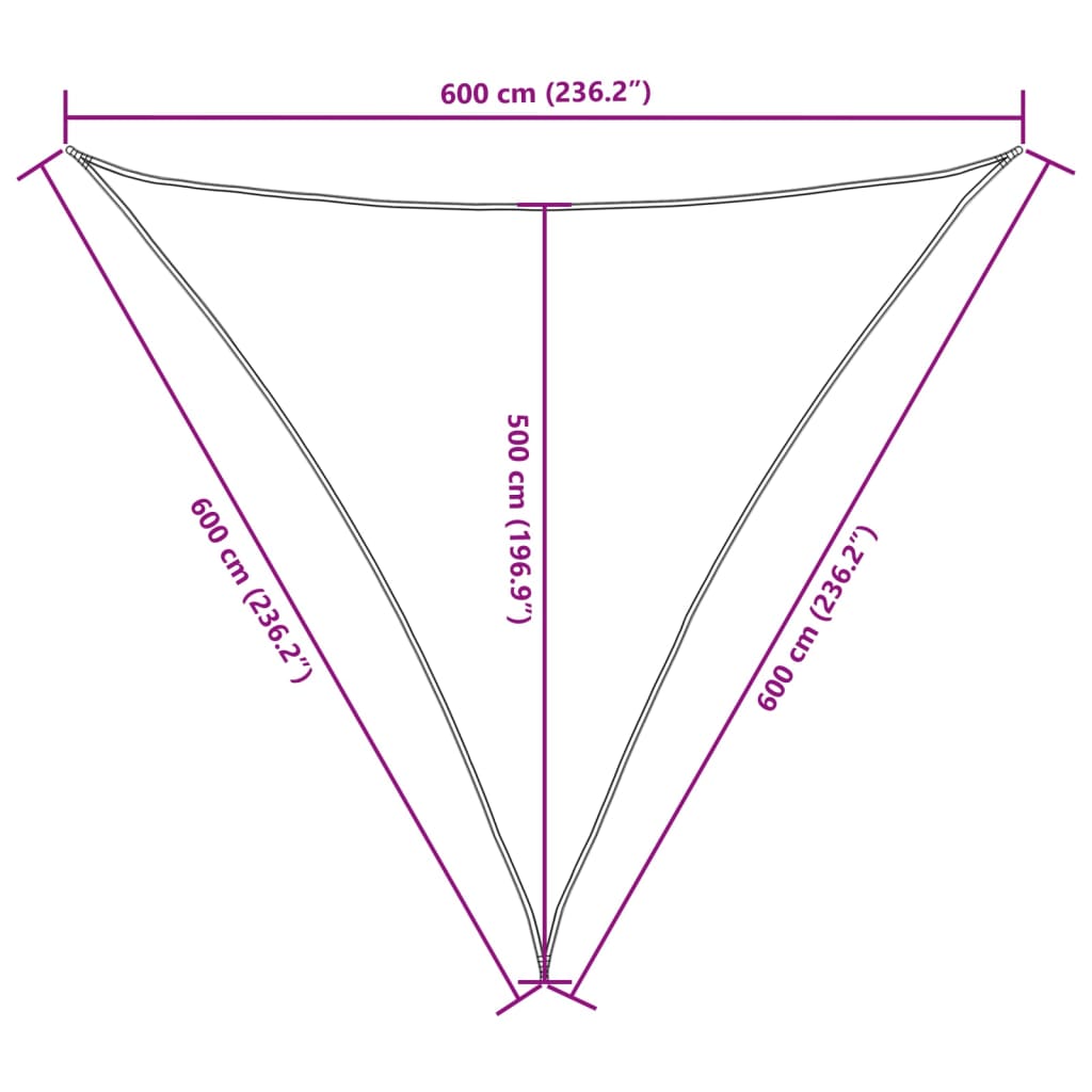 Sonnensegel Oxford-Gewebe Dreieckig 6X6X6 M Schwarz