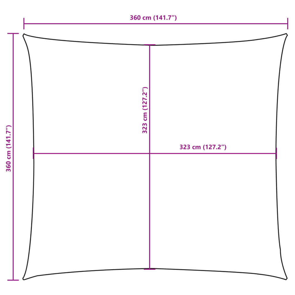 Sonnensegel Oxford-Gewebe Quadratisch 3,6X3,6 M Braun