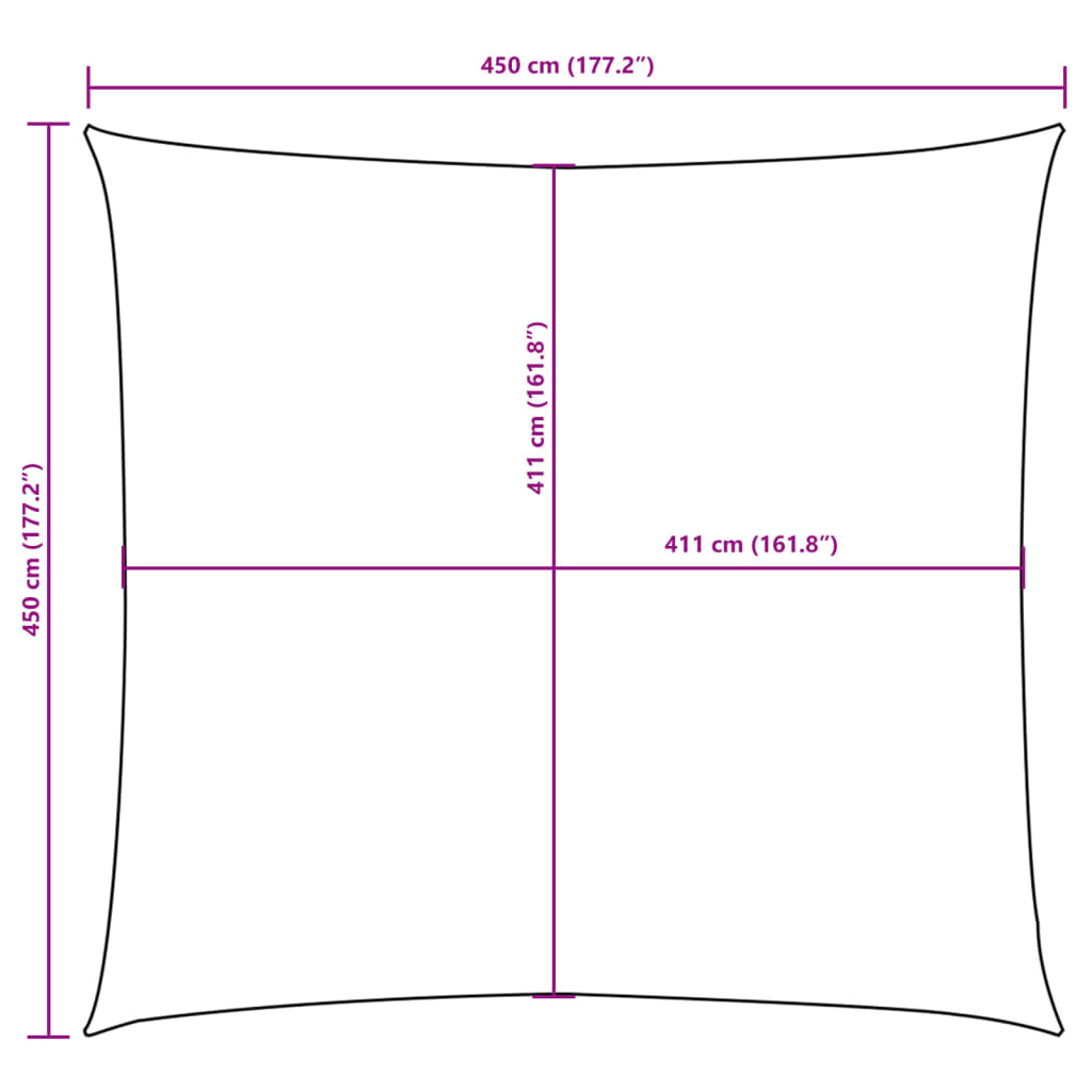 Sonnensegel Oxford-Gewebe Quadratisch 4,5X4,5 M Braun