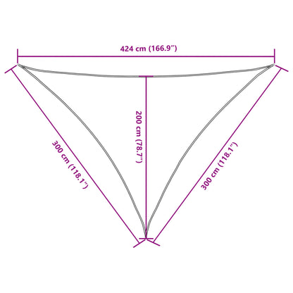 Sonnensegel Oxford-Gewebe Dreieckig 3X3X4,24 M Braun