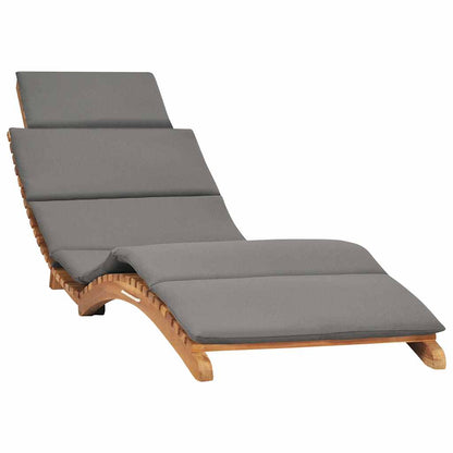 Klappbare Sonnenliege Mit Dunkeler Auflage Massivholz Teak