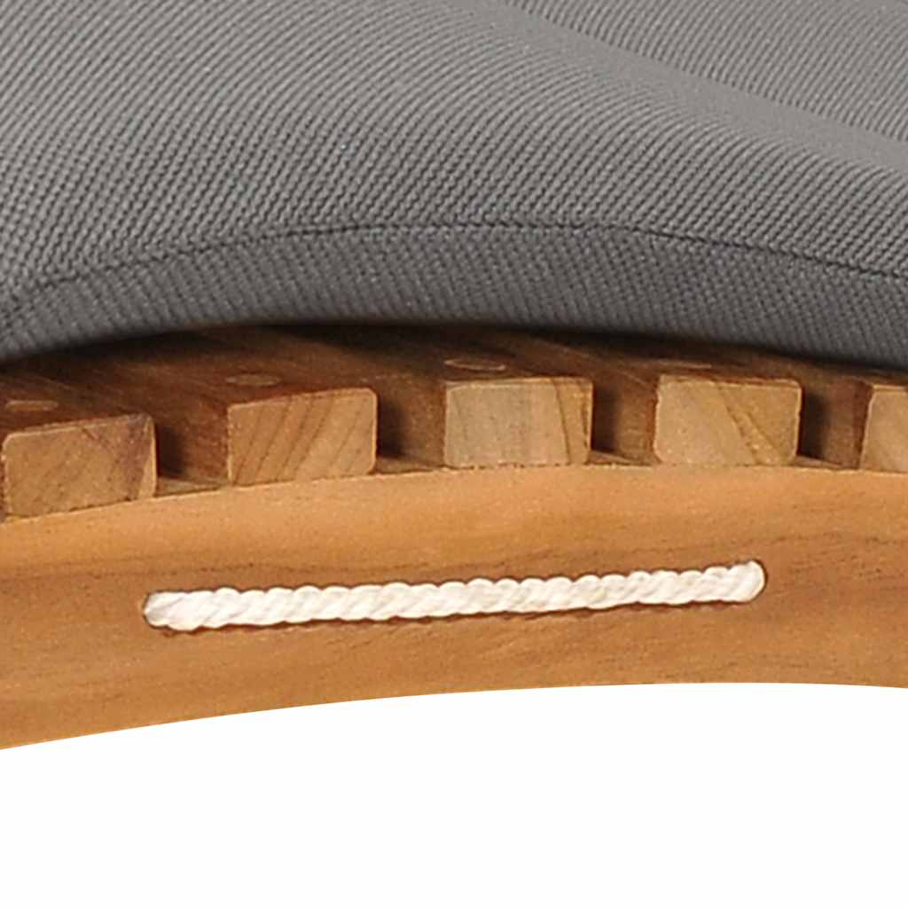 Klappbare Sonnenliege Mit Dunkeler Auflage Massivholz Teak