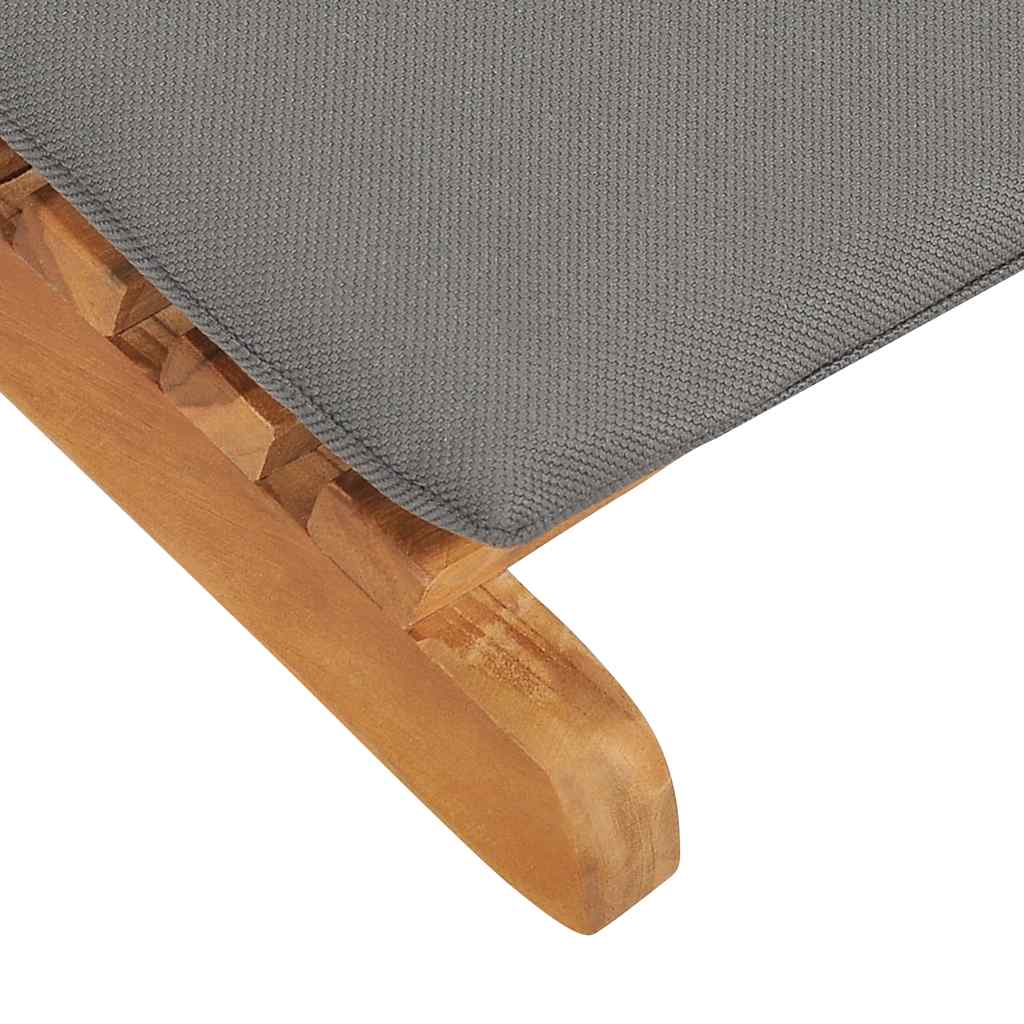 Klappbare Sonnenliege Mit Dunkeler Auflage Massivholz Teak