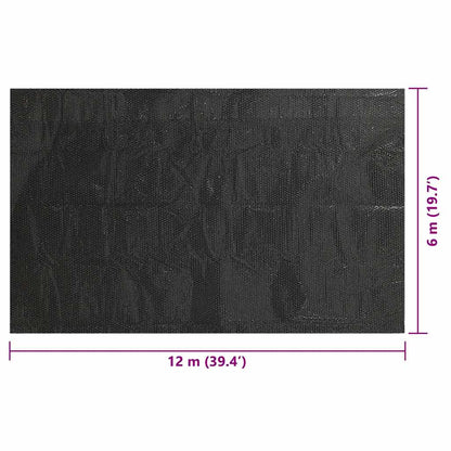 Rechteckige Poolabdeckung 1200X600 Cm Pe Schwarz