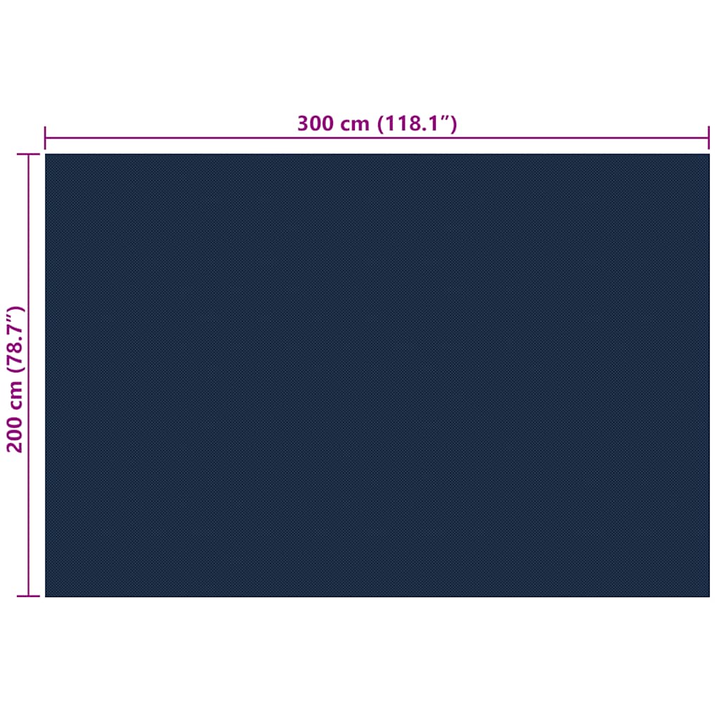 Treibende Pool-Solarplane Pe 300X200 Cm Schwarz Und Blau