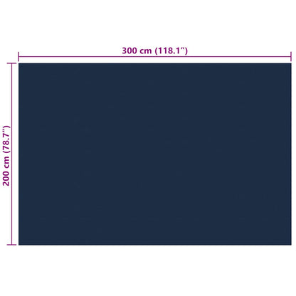 Treibende Pool-Solarplane Pe 300X200 Cm Schwarz Und Blau