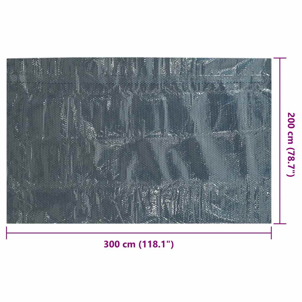 Treibende Pool-Solarplane Pe 300X200 Cm Schwarz Und Blau