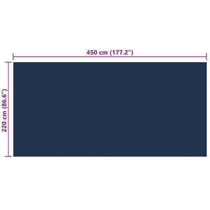 Treibende Pool-Solarplane Pe 450X220 Cm Schwarz Und Blau
