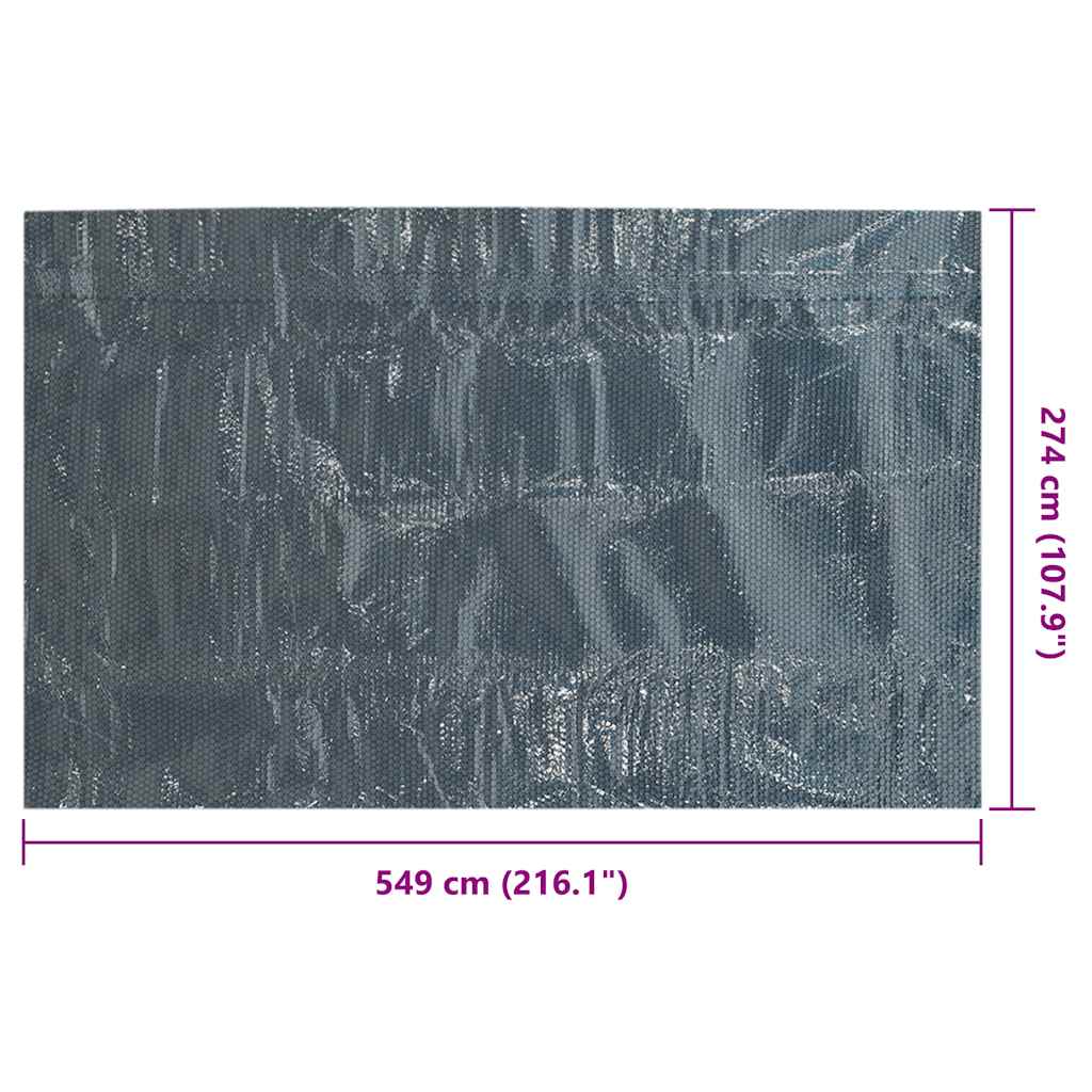 Treibende Pool-Solarplane Pe 549X274 Cm Schwarz Und Blau