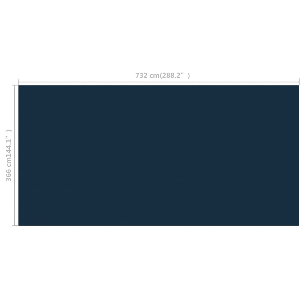 Treibende Pool-Solarplane Pe 732X366 Cm Schwarz Und Blau